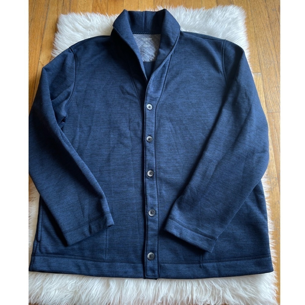 Van Heusen Men’s Size XL Slim Fit Blue Cowl Neck Button Front sweater